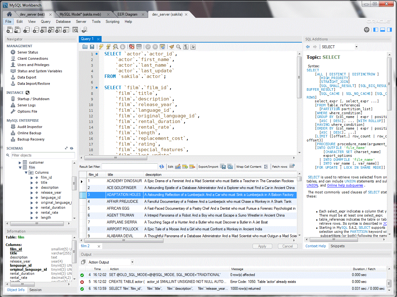 mysql workbench redshift