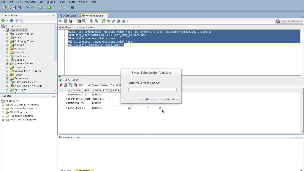 oracle sql developer mysql