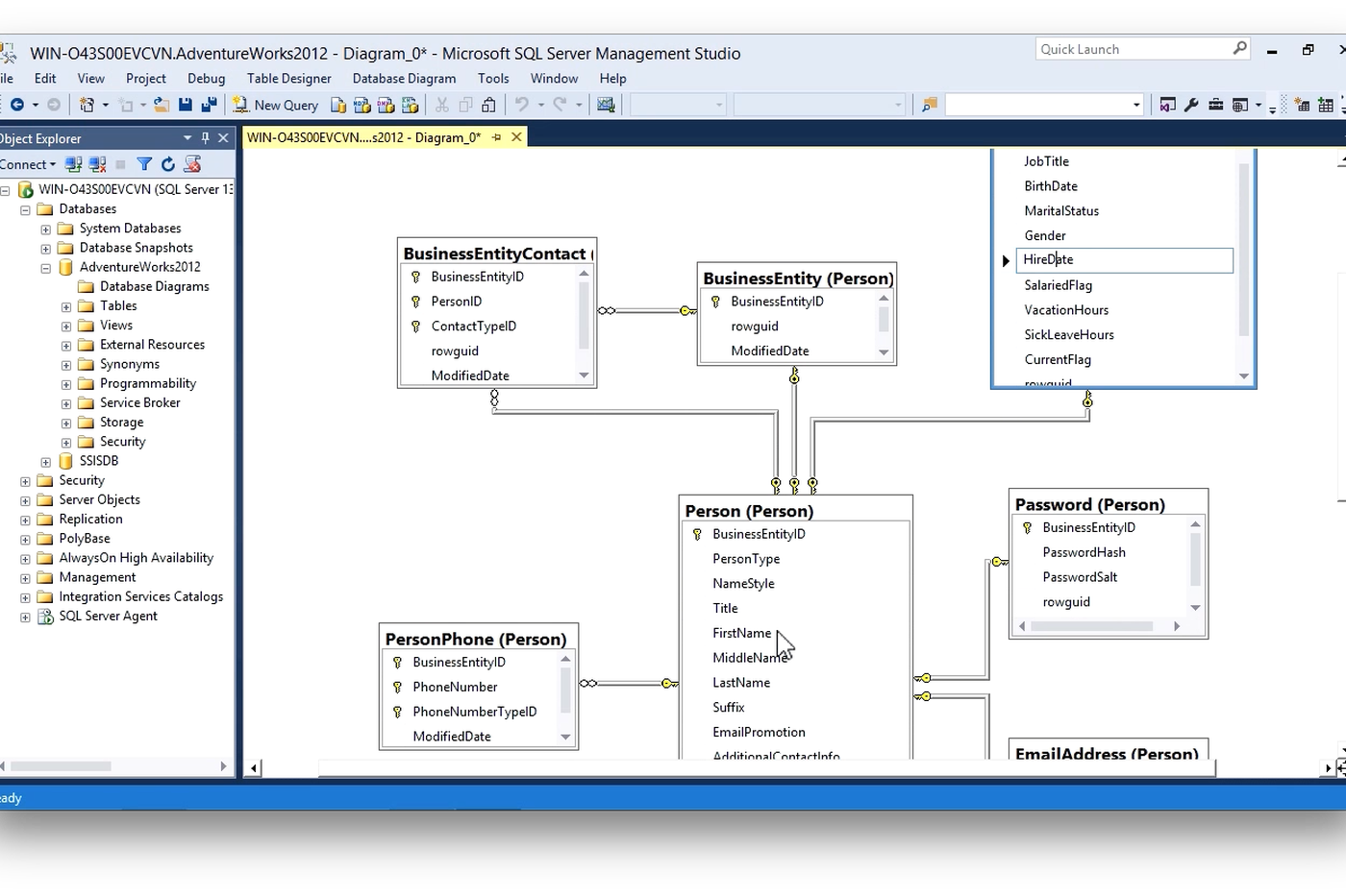 using sql server management studio